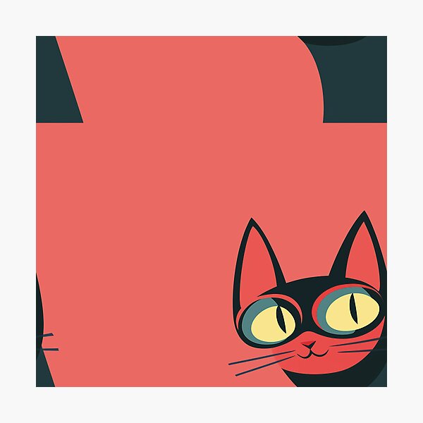Item preview, black cat against red backdrop designed and sold by zirconp.
