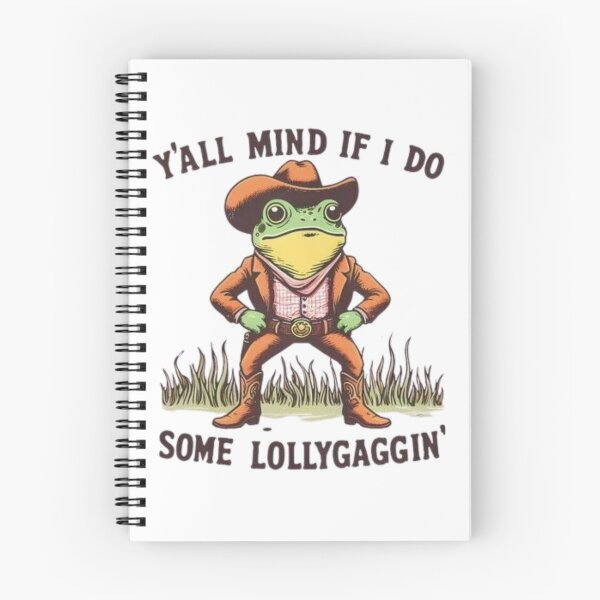 Item preview, Funny Y’all Mind If I Do Some Lollygaggin Vintage Cowboy Frog Meme designed and sold by EdStark.