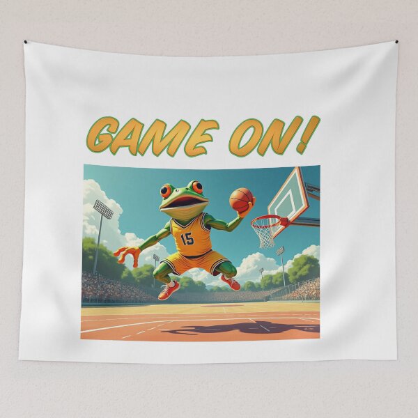 Item preview, Game On Basketball Frog designed and sold by SteamyArt.