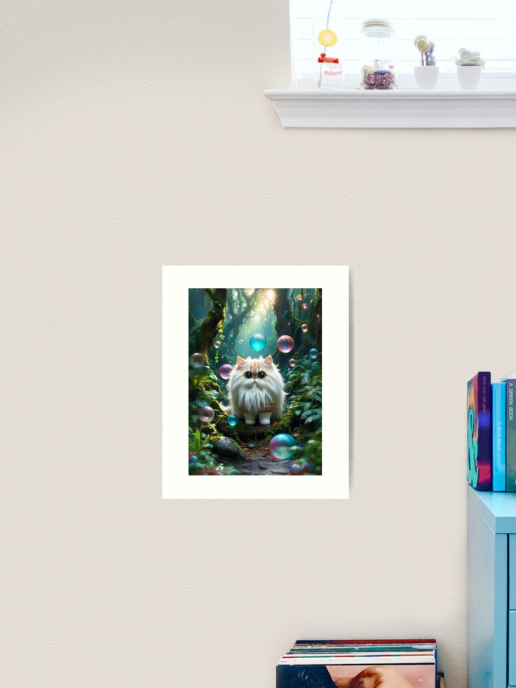 Thumbnail 1 von 3, Kunstdruck, Fluffy Cat in Bubble Land designt und verkauft von Fluffy-Cat-de.