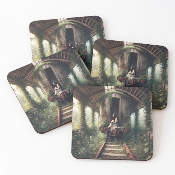 Item preview, Niña sentada en un tren abandonado generada por IA designed and sold by AI-this-is-AI.