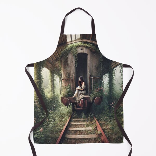Item preview, AI generated girl sitting in abandoned train designed and sold by AI-this-is-AI.