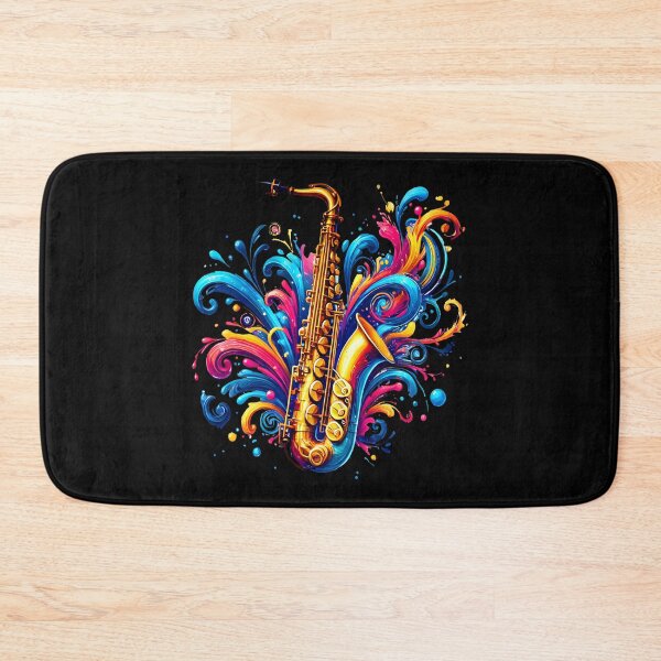 Item preview, Saxophone Player Musical Notes Jazz designed and sold by DrawHandArt.