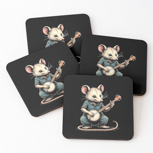 Artikelvorschau, Lustiges Opossum, das Banjo spielt - Banjo-Liebhaber entworfen und verkauft von kjp-design.