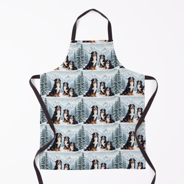 Item preview, A charming 3D pattern background showcasing Bernese Mountain Dogs in snowy mountains,surrounded by pine trees,perfect for winter outdoor-themed designs. designed and sold by AlwaysHome.