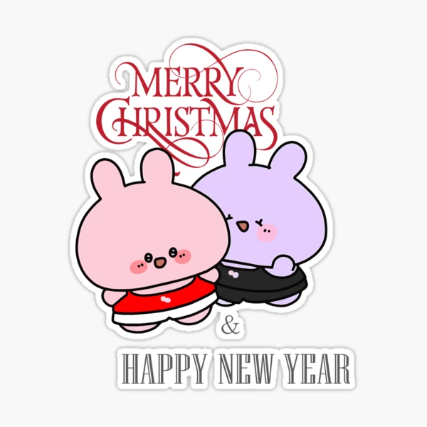 Merry Christmas and Happy New Year - Cute Asamimichan Art