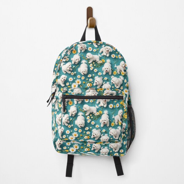 Item preview, A whimsical 3D pattern background featuring Bichon Frises playing in a field of daisies,perfect for cheerful pet-themed merchandise. designed and sold by AlwaysHome.