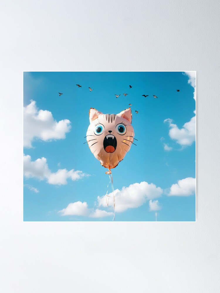 Thumbnail 2 von 3, Poster, Balloon Cat designt und verkauft von Fluffy-Cat-de.