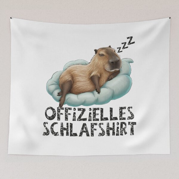 Artikelvorschau, Offizielles Schlafshirt - Niedlicher WasserSchwein schläft entworfen und verkauft von Smix Pixels.