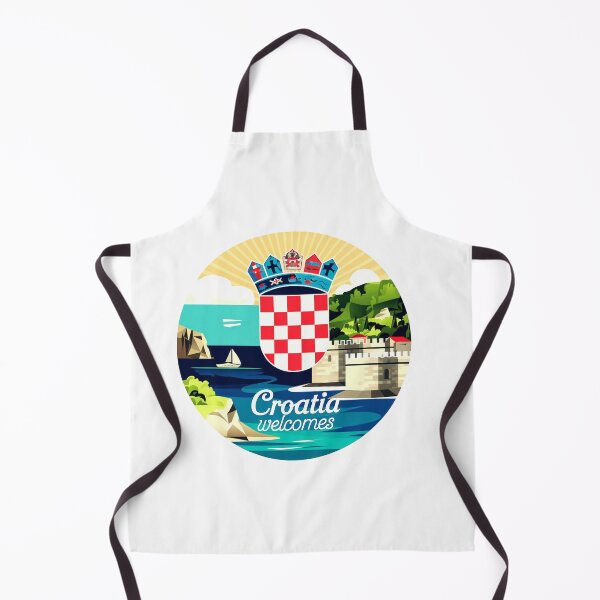 Item preview, Croatia  Welcomes Flag Map Dubrovnik, Split, Zagreb designed and sold by AnimalsDH305.