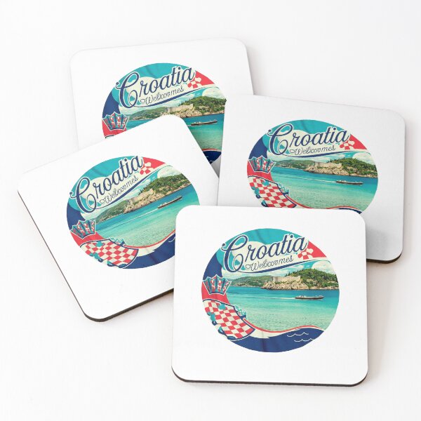 Item preview, Croatia  Welcomes Flag Map Dubrovnik, Split, Zagreb designed and sold by AnimalsDH305.