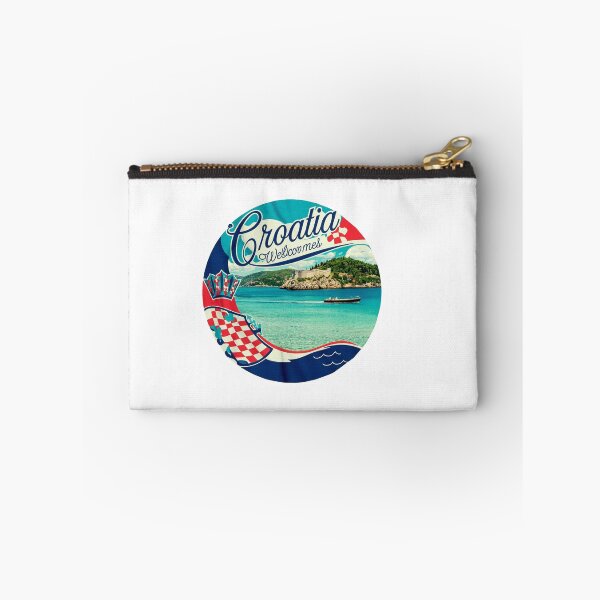 Item preview, Croatia  Welcomes Flag Map Dubrovnik, Split, Zagreb designed and sold by AnimalsDH305.