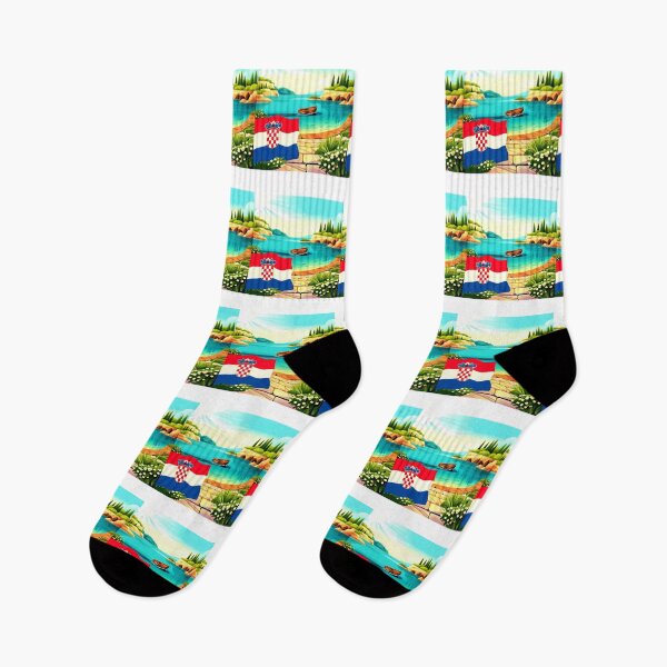 Item preview, Croatia  Welcomes Flag Map Dubrovnik, Split, Zagreb designed and sold by AnimalsDH305.