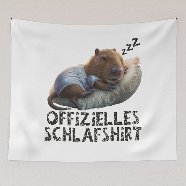 Artikelvorschau, Offizielles Schlafshirt - Niedlicher WasserSchwein schläft entworfen und verkauft von Smix Pixels.