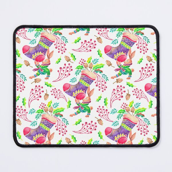 Item preview, Adorable bunny holding Christmas berries in sock pattern designed and sold by Kaushlydraw.