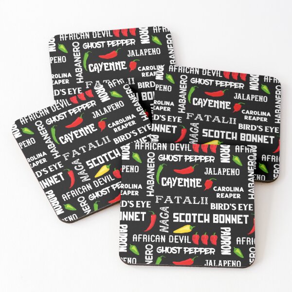 Item preview, Chilli Pepper Names Pattern on Black designed and sold by CreativeBridge.
