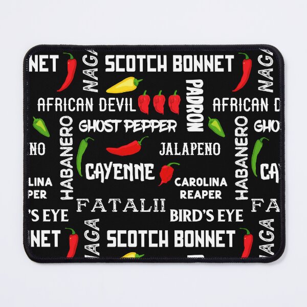 Item preview, Chilli Pepper Names Pattern on Black designed and sold by CreativeBridge.