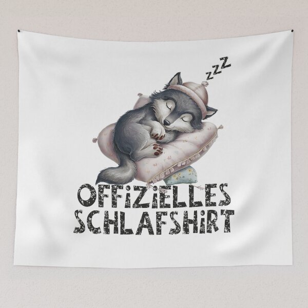 Artikelvorschau, Offizielles Schlafshirt - Niedlicher Wolf schläft entworfen und verkauft von Smix Pixels.