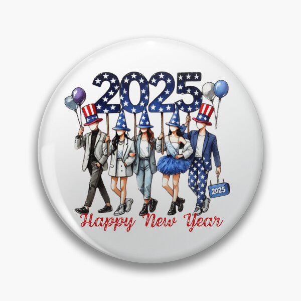 Item preview, Happy New Year 2025 | Patriotic Starry Blue Party Art Illustration designed and sold by MiszungART.