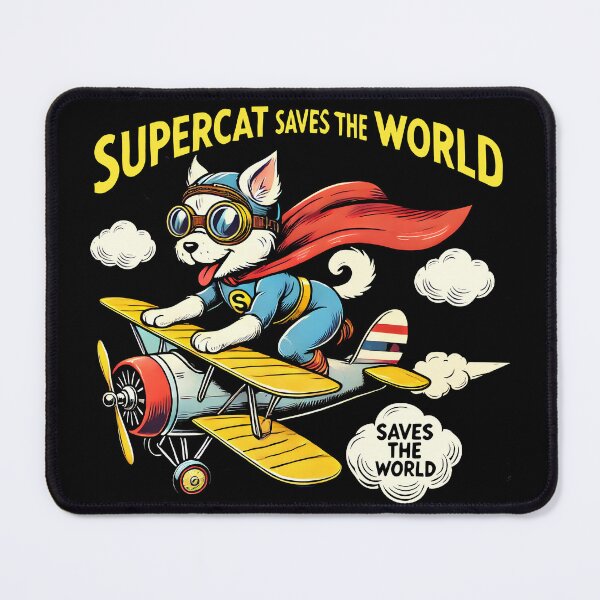 Item preview, Supercat Saves the World – Funny Superhero Cat Design designed and sold by DrawHandArt.