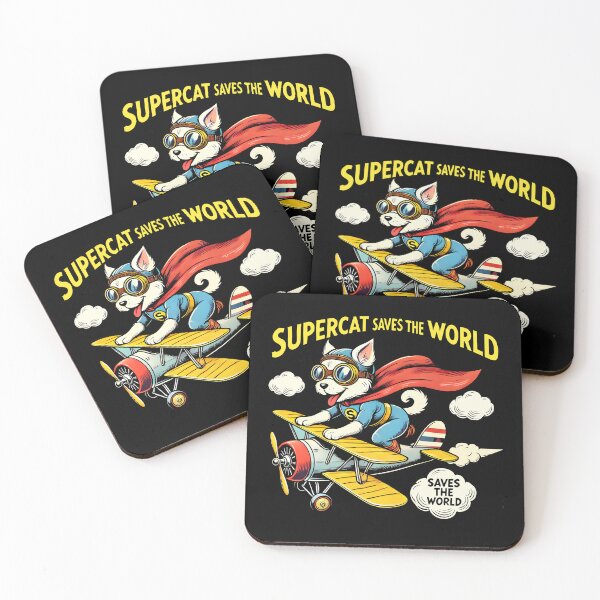 Item preview, Supercat Saves the World – Funny Superhero Cat Design designed and sold by DrawHandArt.