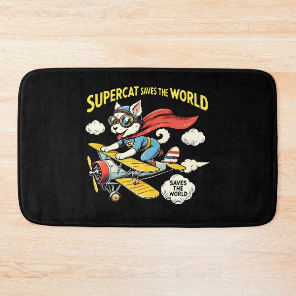 Item preview, Supercat Saves the World – Funny Superhero Cat Design designed and sold by DrawHandArt.