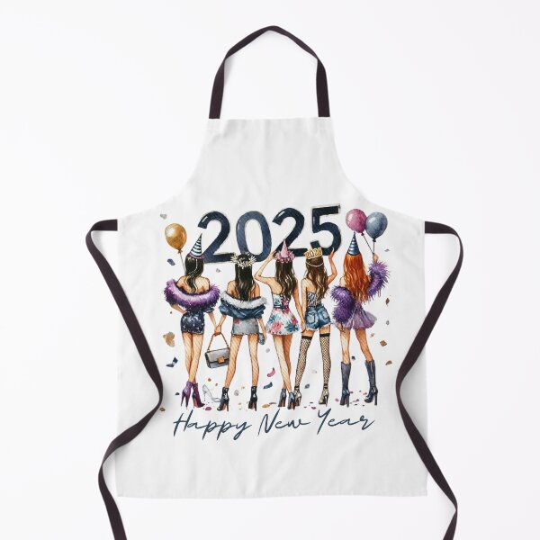 Item preview, 2025 New Year Celebration Party Girls Watercolor Art Print - Trendy Fashion Illustration designed and sold by MiszungART.