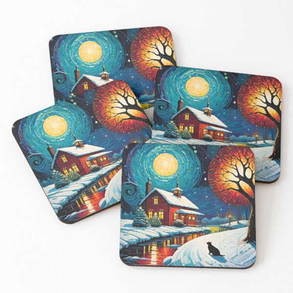 Item preview, Snowy Christmas House by a Frozen Stream designed and sold by GrizzlyCollective.