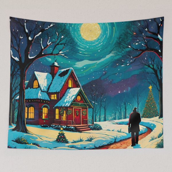 Item preview, Snow-Covered Home by a Winter Stream designed and sold by GrizzlyCollective.