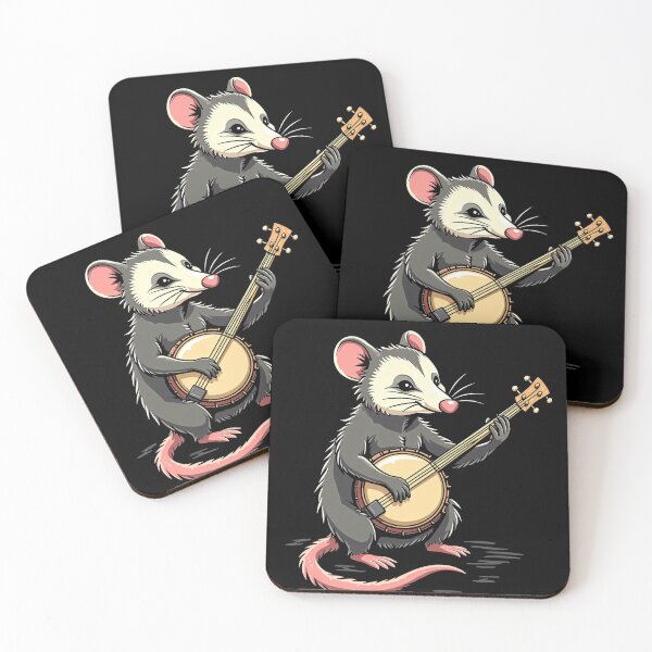 Artikelvorschau, Lustiges Opossum, das Banjo spielt - Banjo-Liebhaber entworfen und verkauft von kjp-design.