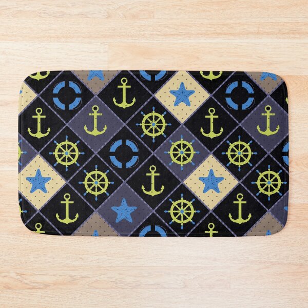 Item preview, Seamless nautical pattern with sea theme elements print designed and sold by fuzzyfox.