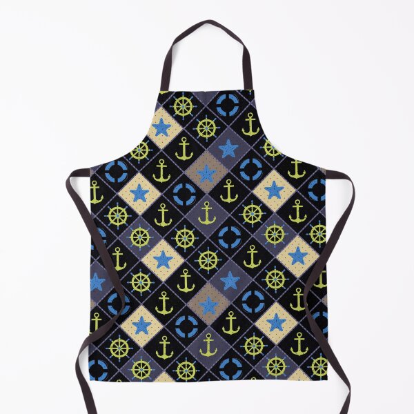 Item preview, Seamless nautical pattern with sea theme elements print designed and sold by fuzzyfox.