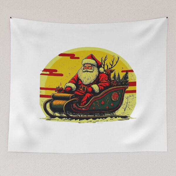 Item preview, Santa Claus Vintage Sleigh , Christmas Holiday Graphic , Retro Santa Claus Holiday , Festive Season designed and sold by Indyadizine.