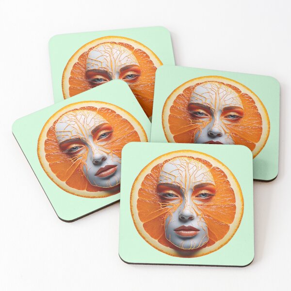 Item preview, Orange Woman Face | Fruits Patterns | Fruit Creatures Collection designed and sold by monkeybusiness.pt.