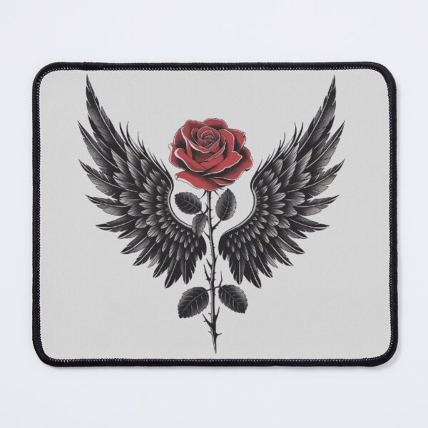 Item preview, a vibrant red rose, stemming from a black, intricately detailed stem. designed and sold by 123ks.