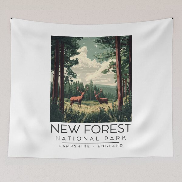 Item preview, A Vintage Illustration of New Forest National Park - England  designed and sold by GoodOldVintage.