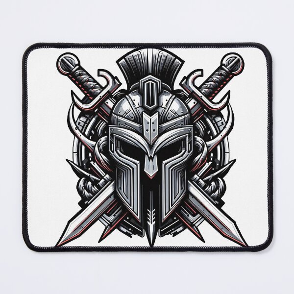 Item preview, Modern Spartan Warrior Frontal View - Helmet, Swords designed and sold by Salimgor Hangaround Music.