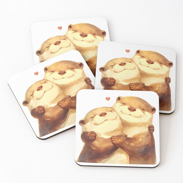 Item preview, Cute Cuddling Otters  designed and sold by StickySparkle.
