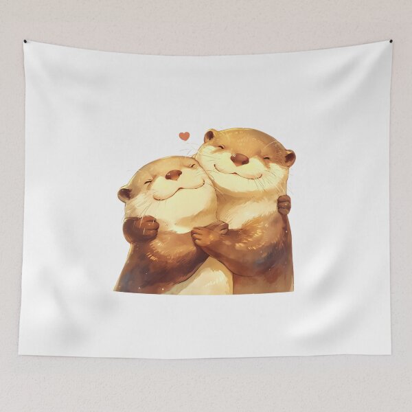 Item preview, Cute Cuddling Otters  designed and sold by StickySparkle.