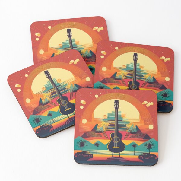 Item preview, Retro Guitar Sunset Design designed and sold by RaiyaTees.
