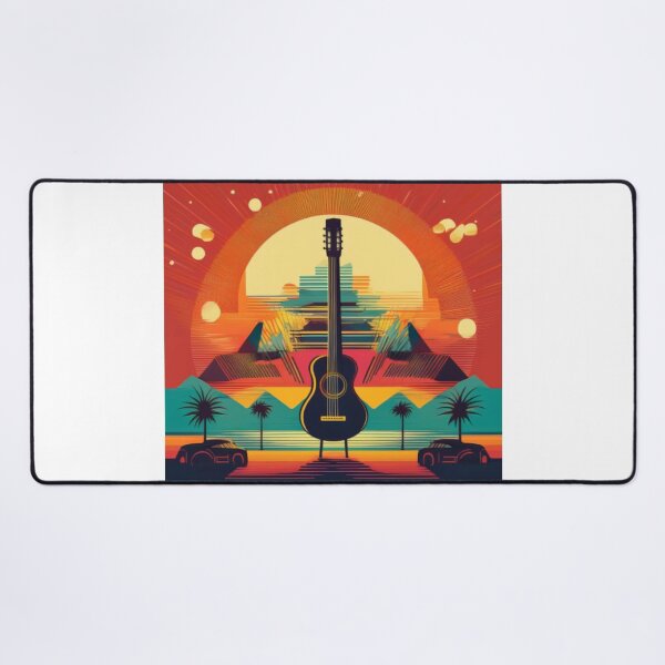 Item preview, Retro Guitar Sunset Design designed and sold by RaiyaTees.