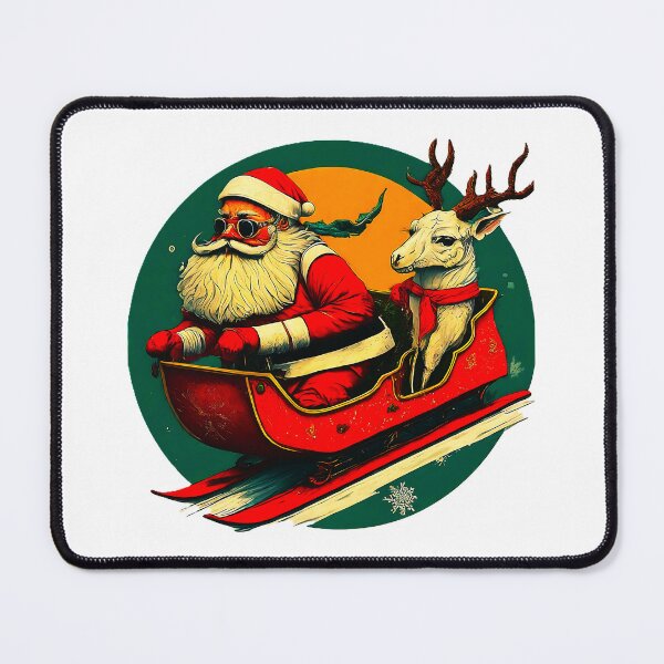 Item preview, Christmas Santa Claus Riding Sleigh with Reindeer , Holiday Festive Graphic , Funny Xmas , Perfect Christmas Gift designed and sold by Indyadizine.
