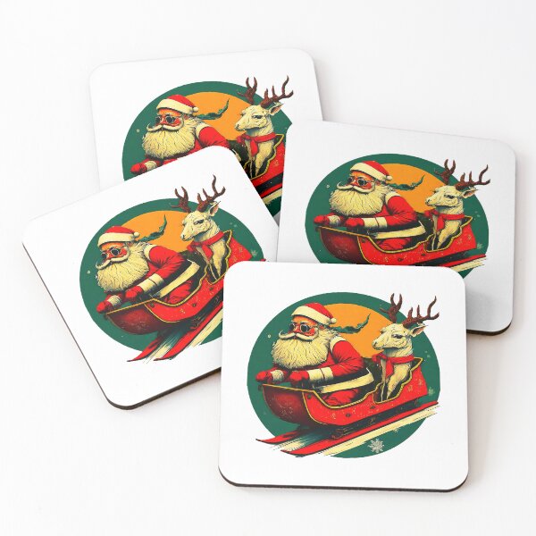 Item preview, Christmas Santa Claus Riding Sleigh with Reindeer , Holiday Festive Graphic , Funny Xmas , Perfect Christmas Gift designed and sold by Indyadizine.
