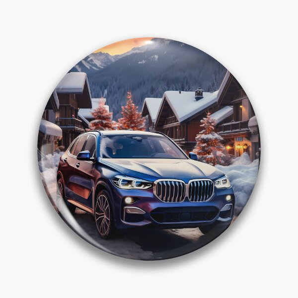 Item preview, Stylish SUV Surrounded By Alpine Cabins In Snowy Landscape designed and sold by RevUpDesign.