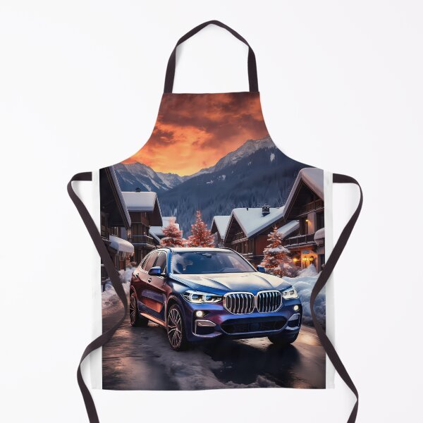 Item preview, Stylish SUV Surrounded By Alpine Cabins In Snowy Landscape designed and sold by RevUpDesign.