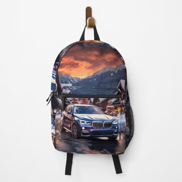 Item preview, Stylish SUV Surrounded By Alpine Cabins In Snowy Landscape designed and sold by RevUpDesign.