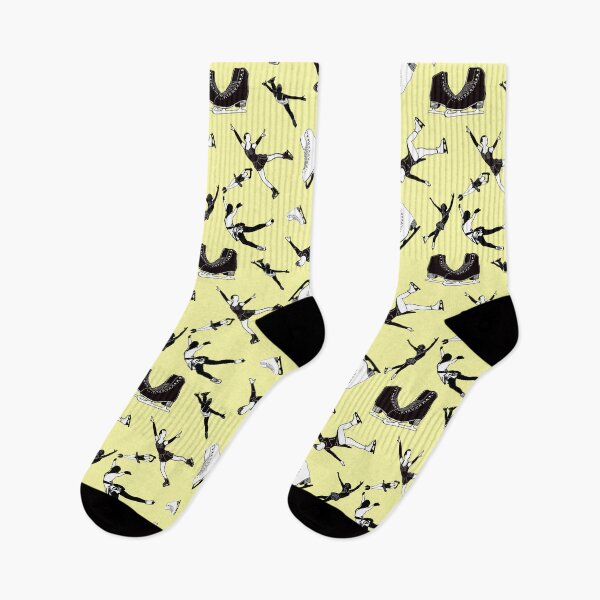 Item preview, Figure Skating Female Silhouettes on Pastel Yellow Background designed and sold by PD-Skating.
