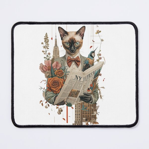 Item preview, Collage Wall Art / T-shirt Design: CAT WITH NEWSPAPER designed and sold by ForeverPrintsOK.