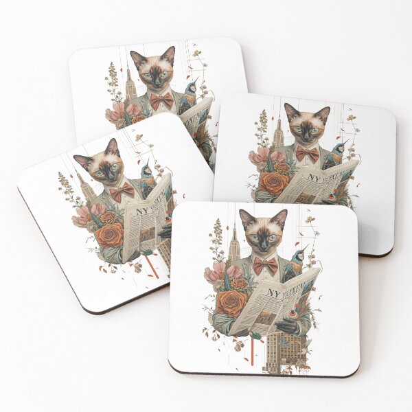 Item preview, Collage Wall Art / T-shirt Design: CAT WITH NEWSPAPER designed and sold by ForeverPrintsOK.