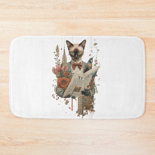 Item preview, Collage Wall Art / T-shirt Design: CAT WITH NEWSPAPER designed and sold by ForeverPrintsOK.